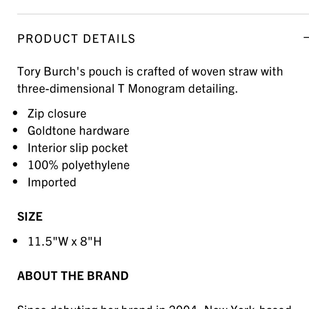 NWT Tory Burch Women's T Monogram Embellished Orange Citrine Straw Pouch - Picture 5 of 5